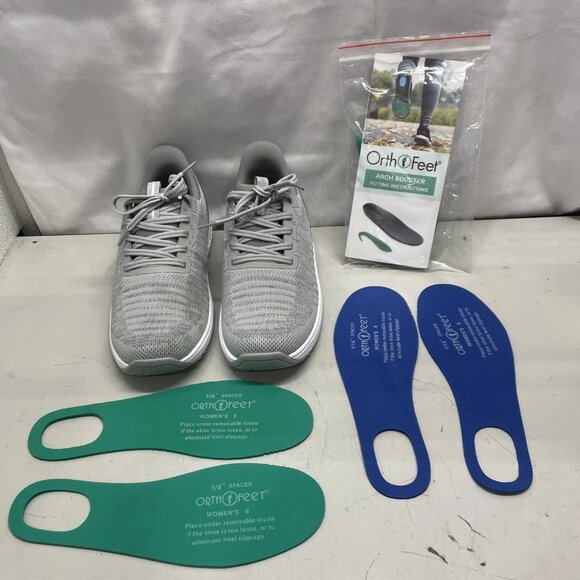 Orthofeet Women’s Kita Hands-Free Sneakers – Gray – Size 8 Wide - Picture 1 of 7